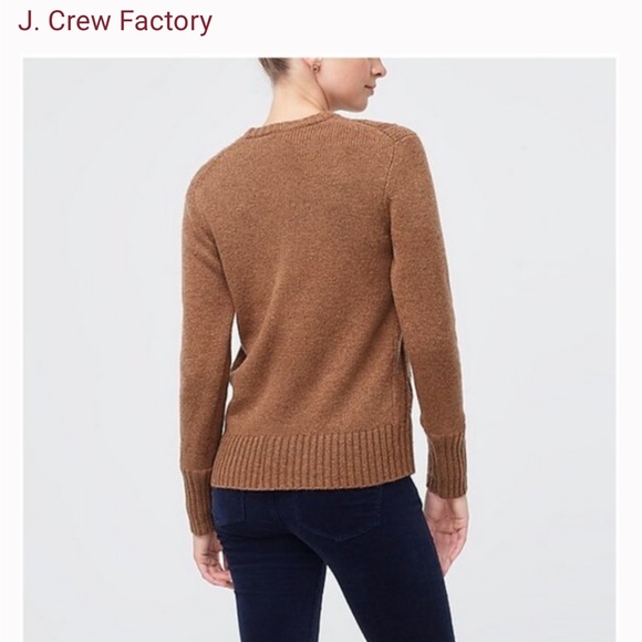 Womens J Crew factory brown Donegal cable knit sweater wool blend neutral - Picture 3 of 9